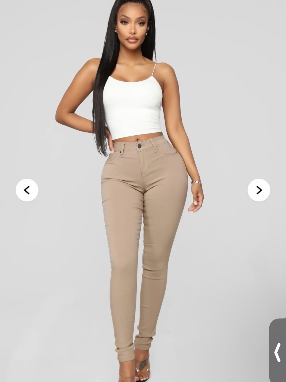 Fashion Nova Khaki High-Rise Skinny Pants
